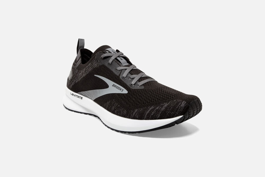 Brooks Levitate 4 Road Running Shoes Mens - Black/White - WSDIC-0137